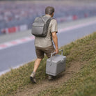 Die-Hard Spectator with Cool Box | Grey Resin Slot Car Diorama Figurine