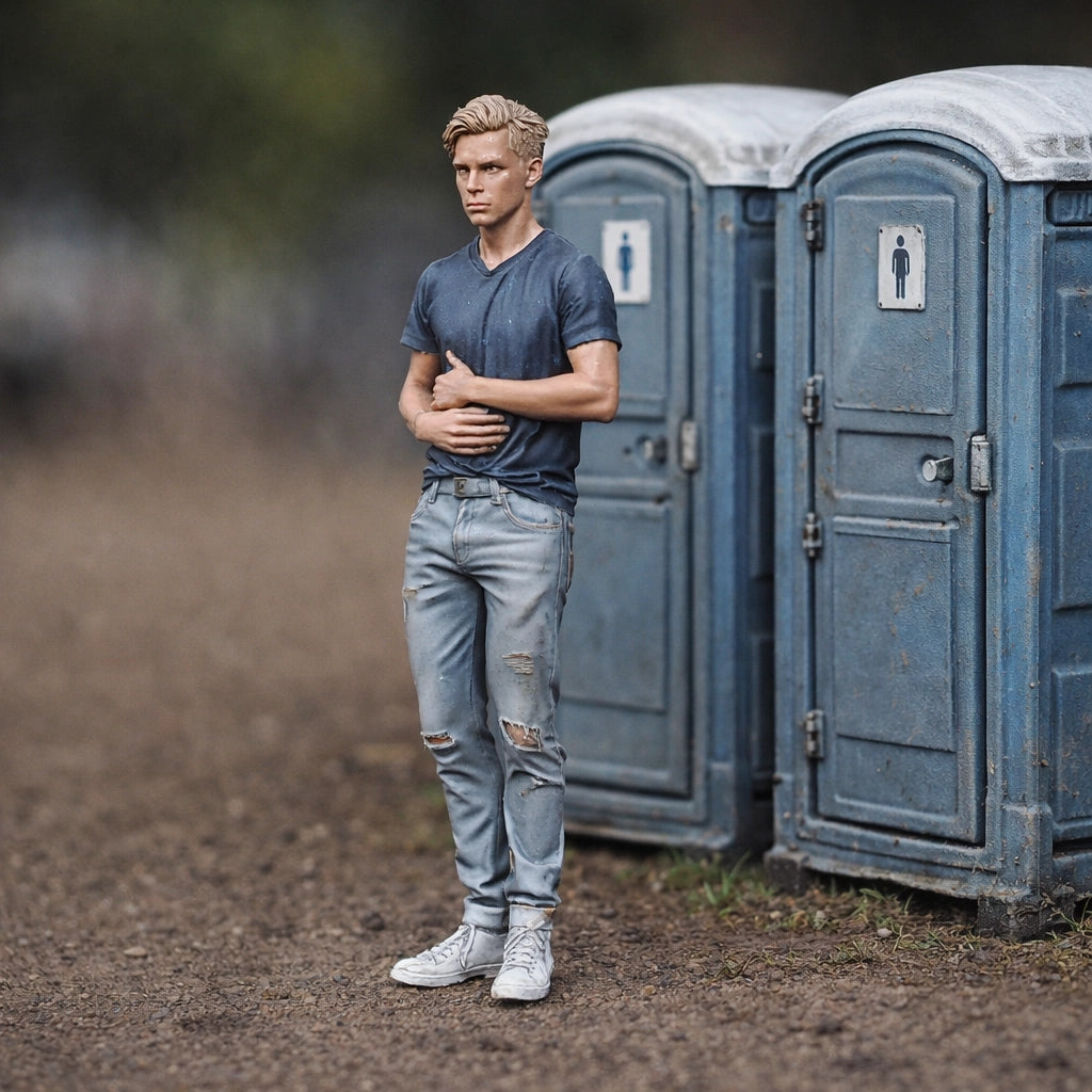 Ill-Fated Race Fan | Grey Resin Slot Car Diorama Figurine