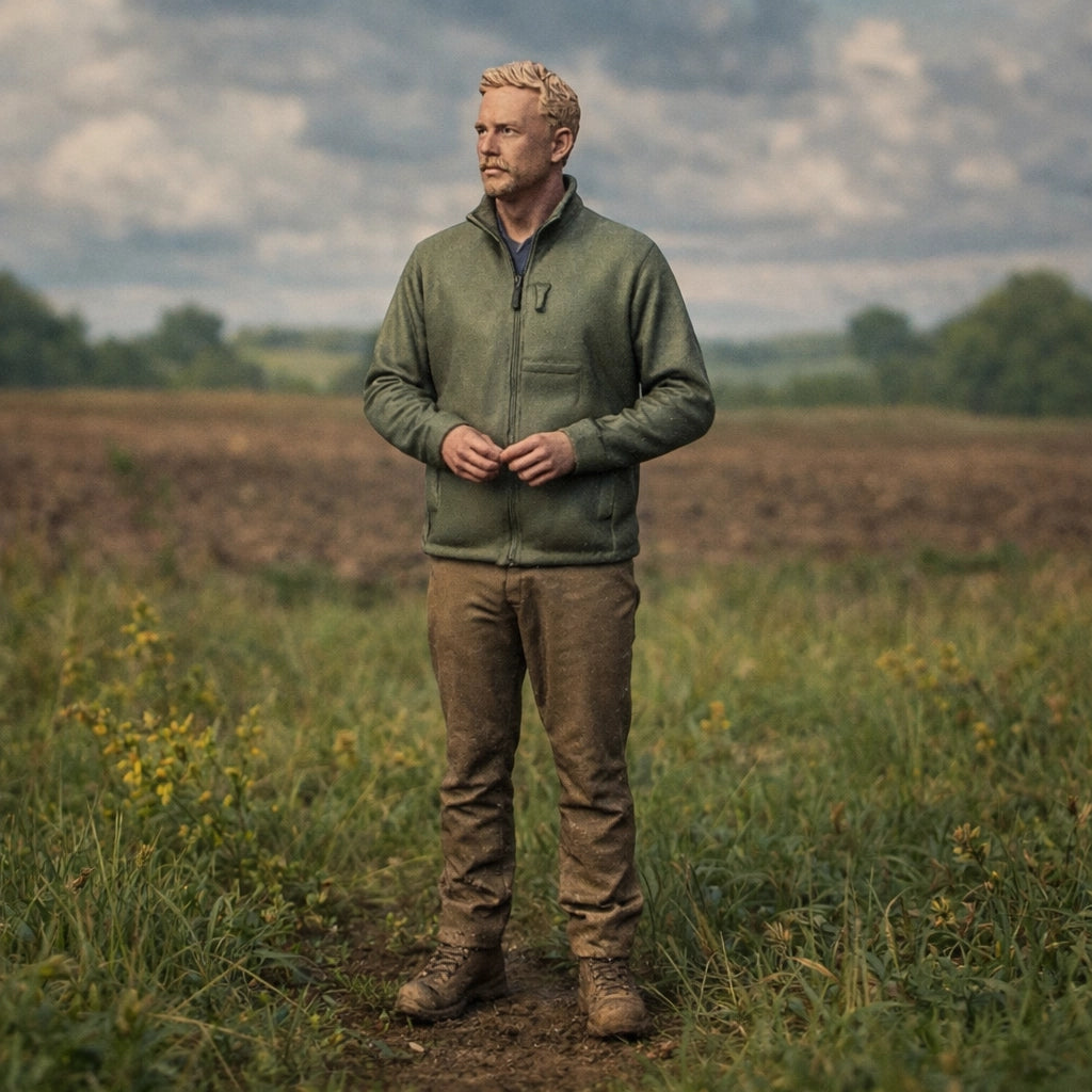 Rural Farm Land Manager | Grey Resin Farm Diorama Figurine