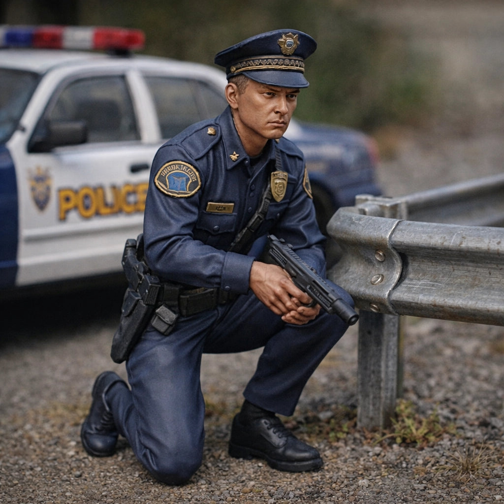 Tactical Response Police Officer | Grey Resin Generic Diorama Figurine