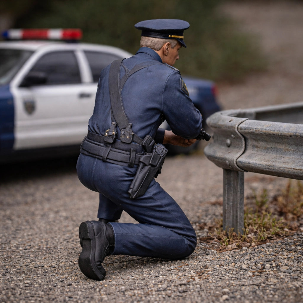 Tactical Response Police Officer | Grey Resin Generic Diorama Figurine