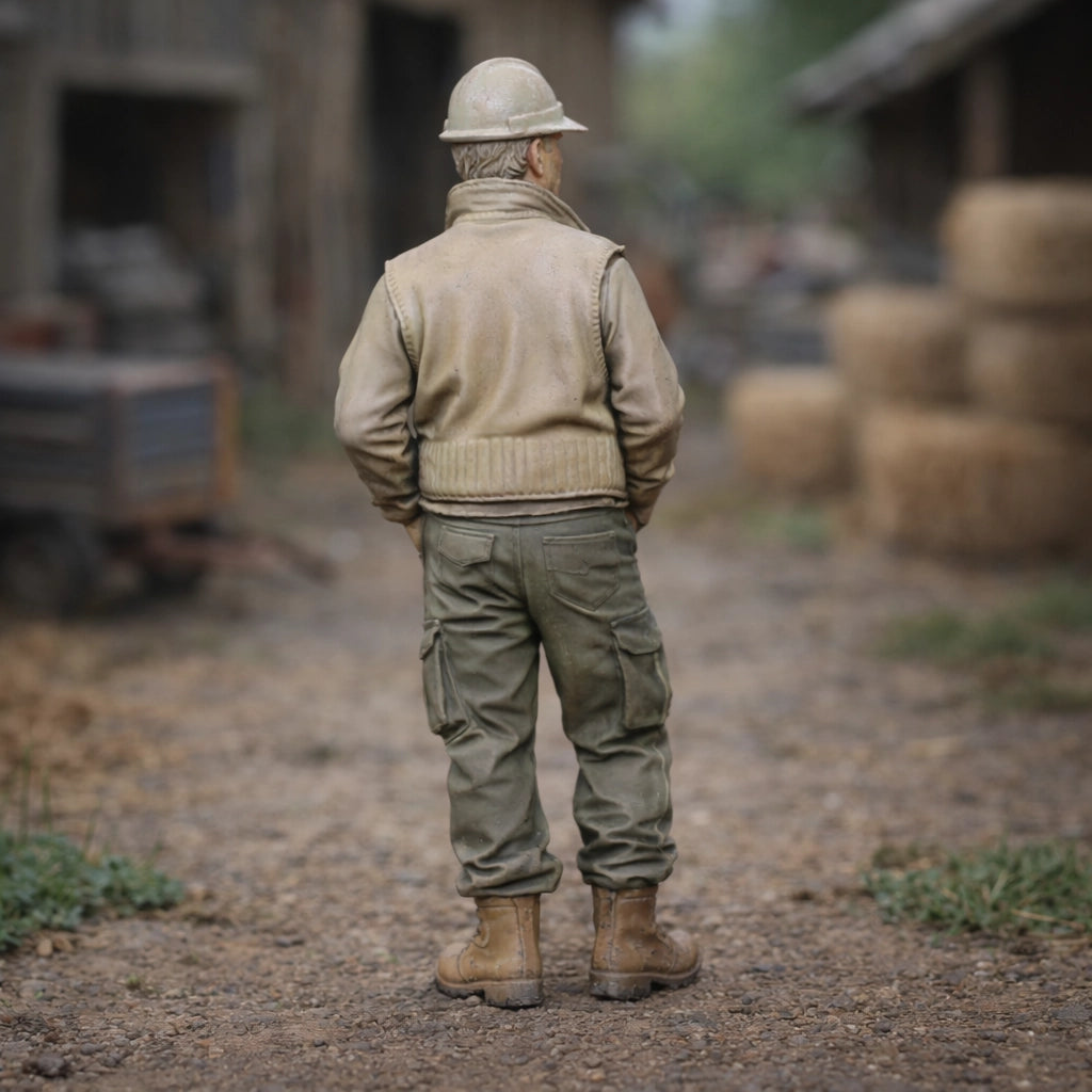 Farm Infrastructure Builder | Grey Resin Farm Diorama Figurine