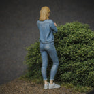 Casual Spectating Race Fan | Grey Resin Slot Car Diorama Figurine