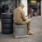 Workman On Break | Grey Resin Generic Diorama Figurine
