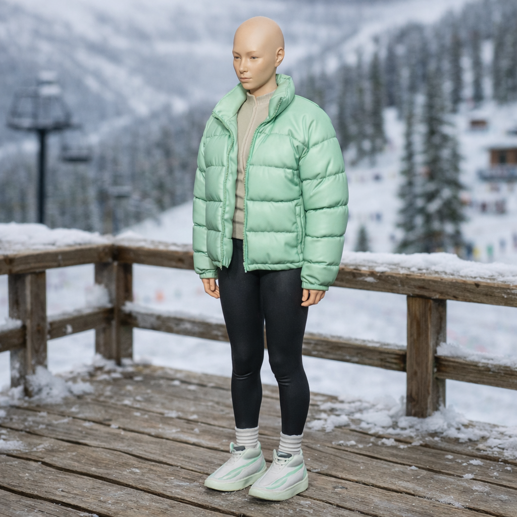 Avant-Garde Tourist in Puffer Jacket | Resin Figurine