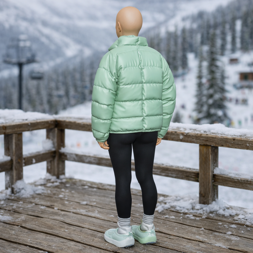 Avant-Garde Tourist in Puffer Jacket | Resin Figurine