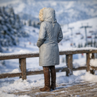 Winter Tourist in Faux-Fur Trimmed Parka | Resin Figurine