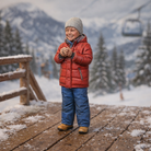 Joyful Youth in Padded Winter Gear | Resin Figurine