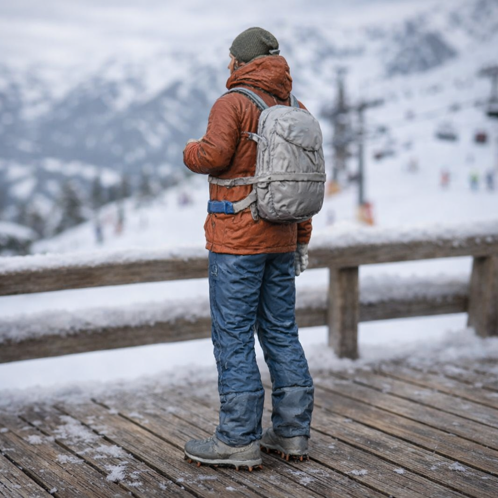 Seasoned Mountaineer in Technical Expedition Gear | Resin Figurine