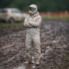 Off-Road Rally Racer in Mud-Splattered Race Suit | Scale Resin Slot Car Diorama Figurine