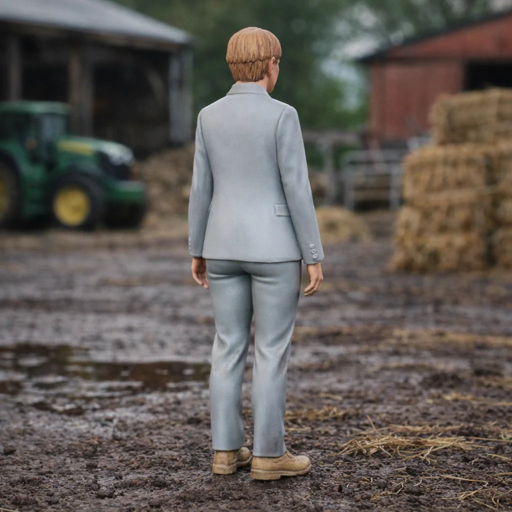 Farm Inspector in Smart-Casual Duty Wear | Scale Resin Farm Diorama Figurine
