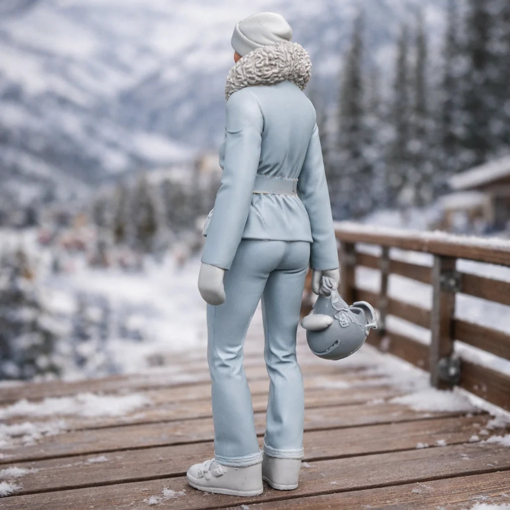Professional Skier in Belted Two-Piece | Resin Figurine