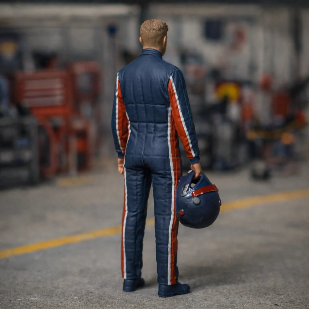 Professional GT Racing Driver in Technical Race Suit | Scale Resin Slot Car Diorama Figurine