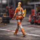 Professional Trackside Marshal in High-Visibility Safety Gear | Scale Resin Slot Car Diorama Figurine