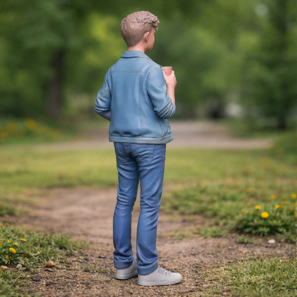Casual Boy In Park | Resin Figurine
