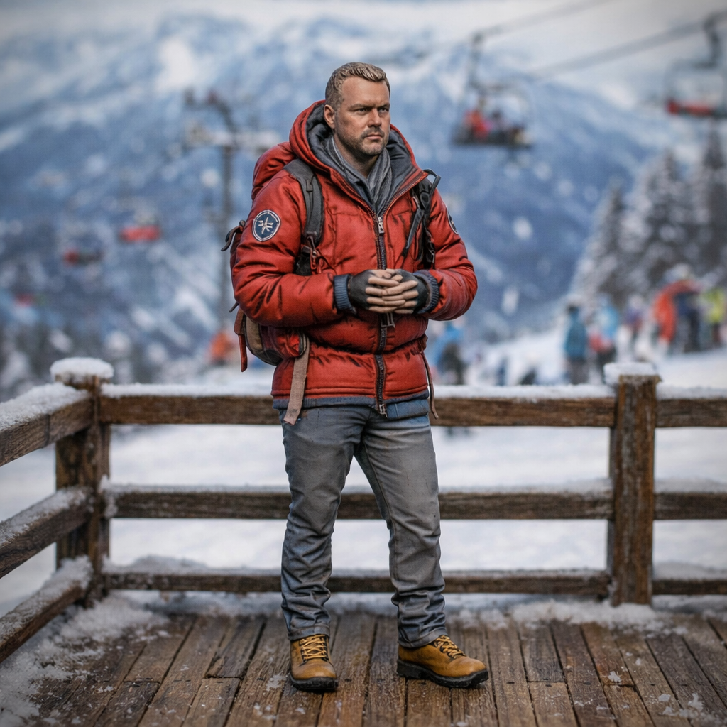 Rugged Mountain Ranger in Heavy Down Parka | Resin Figurine