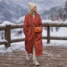 High-Fashion Tourist in Belted Maxi Coat | Resin Figurine
