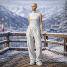 Avant-Garde Minimalist in Sleeveless Turtleneck | Resin Figurine