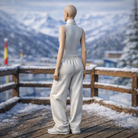 Avant-Garde Minimalist in Sleeveless Turtleneck | Resin Figurine