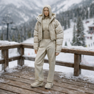 Hooded Winter Tourist in Puffer & Tracksuit | Resin Figurine
