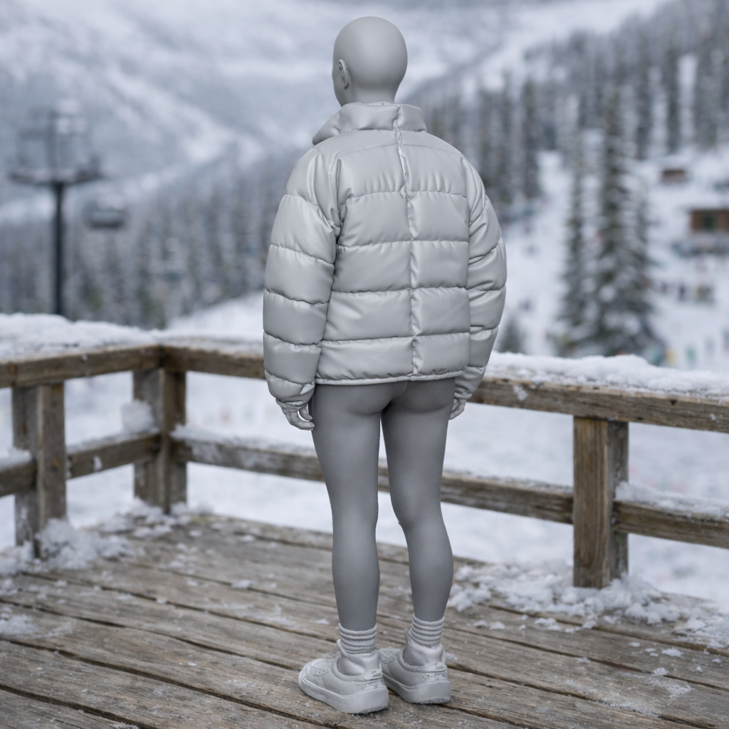 Avant-Garde Tourist in Puffer Jacket | Resin Figurine