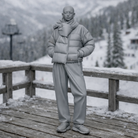 Retro Ski Tourist in Puffer & Scarf | Resin Figurine