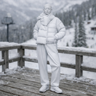 Retro Ski Tourist in Puffer & Scarf | Resin Figurine
