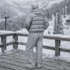 Retro Ski Tourist in Puffer & Scarf | Resin Figurine