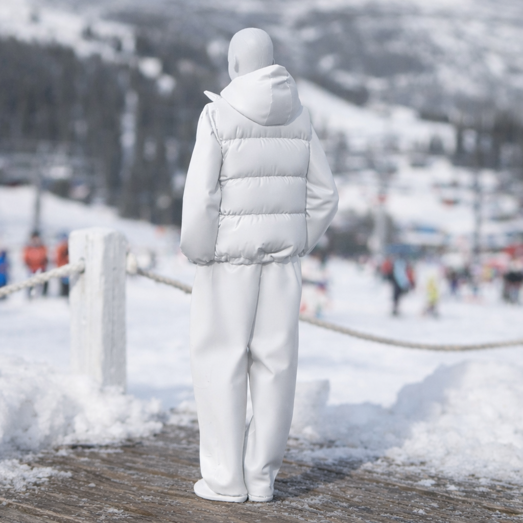 Avant-Garde Tourist in Puffer Vest & Tracksuit | Resin Figurine