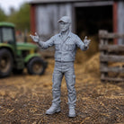 The Farm Hand | Grey Resin Farm Diorama Figurine