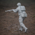 WWII Airborne Paratrooper | Grey Resin Diorama Figurine