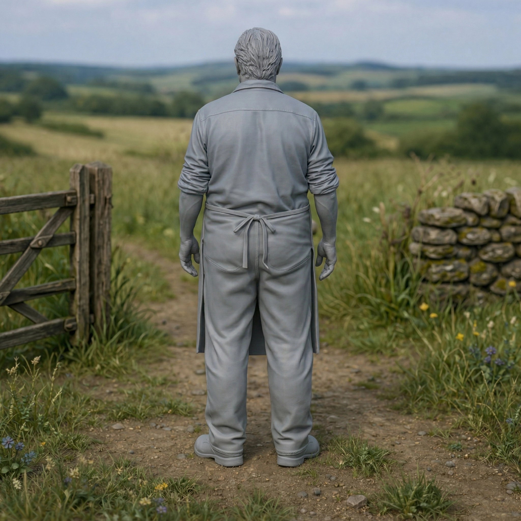 Country Veterinarian | Grey Resin Farm Diorama Figurine
