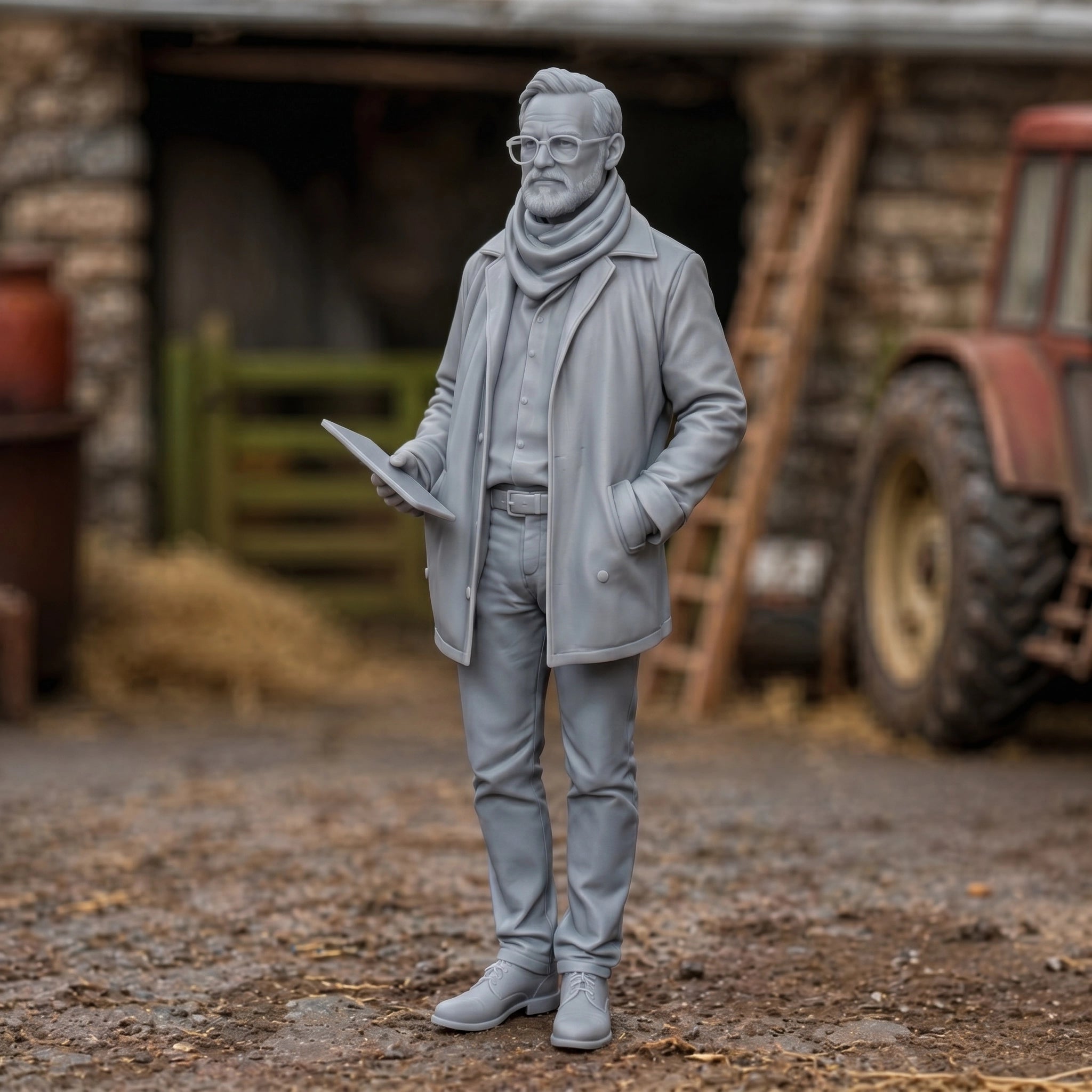 The Estate Manager | Grey Resin Farm Diorama Figurine