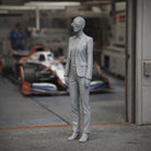 Elite Race Team Executive | Grey Resin Slot Car Diorama Figurine