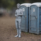 Ill-Fated Race Fan | Grey Resin Slot Car Diorama Figurine