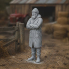 Winter Farmhand | Grey Resin Farm Diorama Figurine