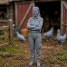 The Homestead Hand | Grey Resin Farm Diorama Figurine