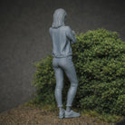 Casual Spectating Race Fan | Grey Resin Slot Car Diorama Figurine