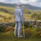 The Highland Shepherd | Grey Resin Farm Diorama Figurine