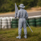 The Circuit Flag Marshal | Grey Resin Slot Car Diorama Figurine