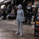 The Race Telemetry Engineer | Grey Resin Slot Car Diorama Figurine