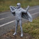Flag-Bearer Fan | Grey Resin Diorama Figurine