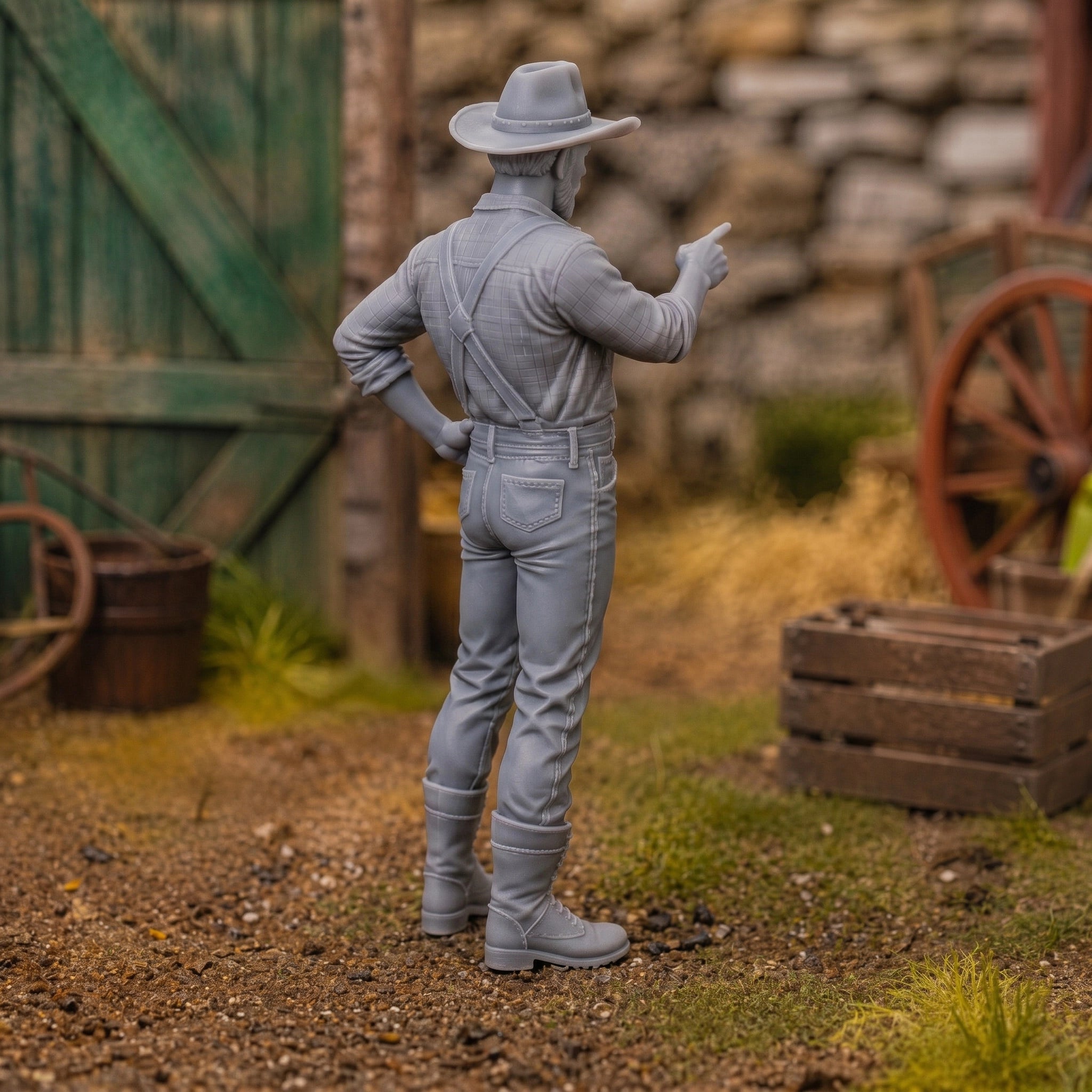 The Ranch Foreman | Grey Resin Farm Diorama Figurine