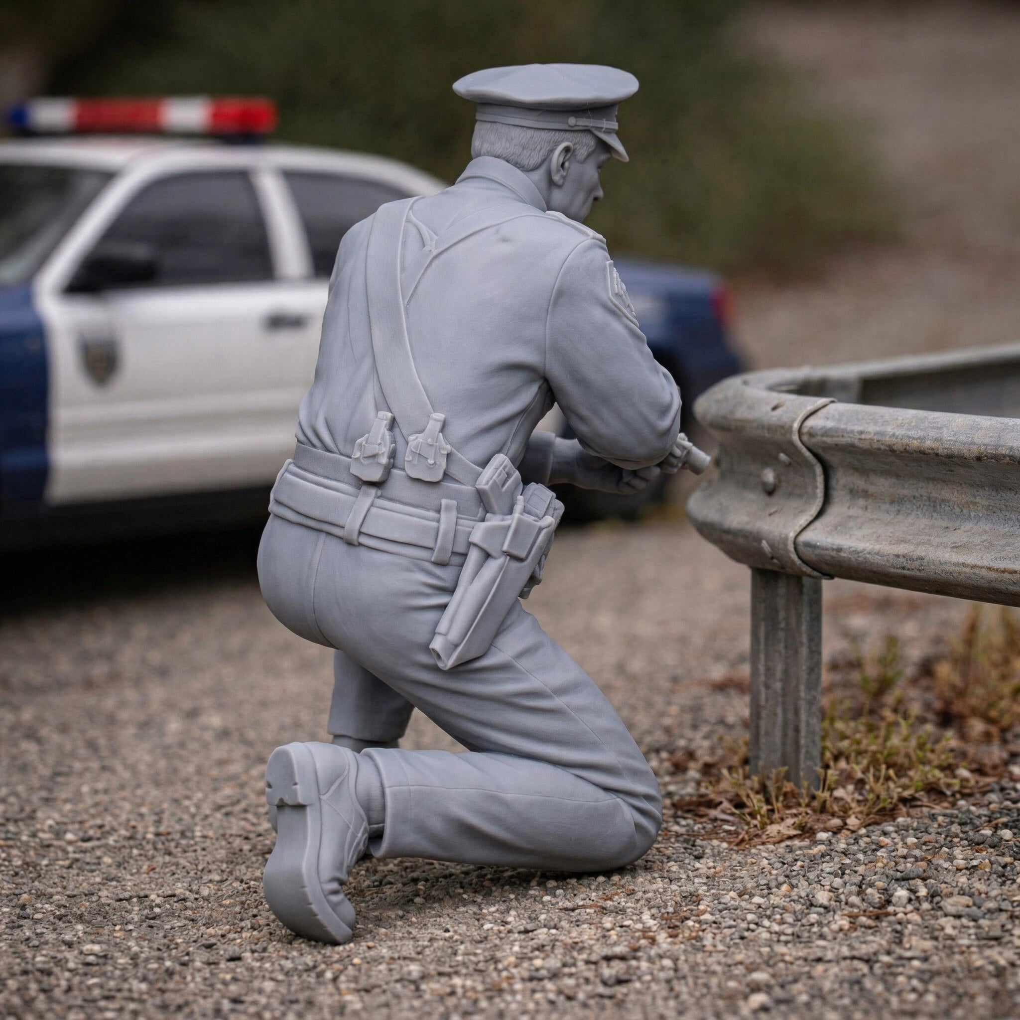 Tactical Response Police Officer | Grey Resin Generic Diorama Figurine