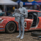 Lost Navigator Race Fan | Grey Resin Slot Car Diorama Figurine