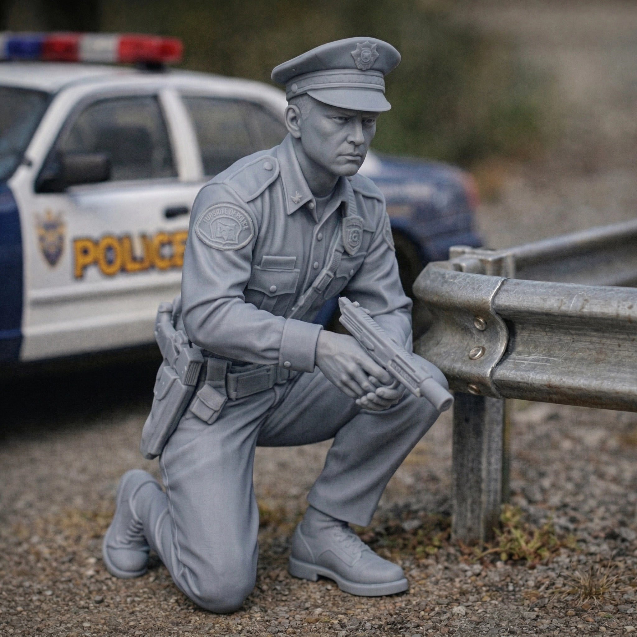 Tactical Response Police Officer | Grey Resin Generic Diorama Figurine