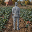 Market Garden Farmer | Grey Resin Farm Diorama Figurine