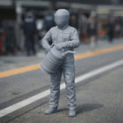 Pit Crew Refueller | Grey Resin Slot Car Diorama Figurine