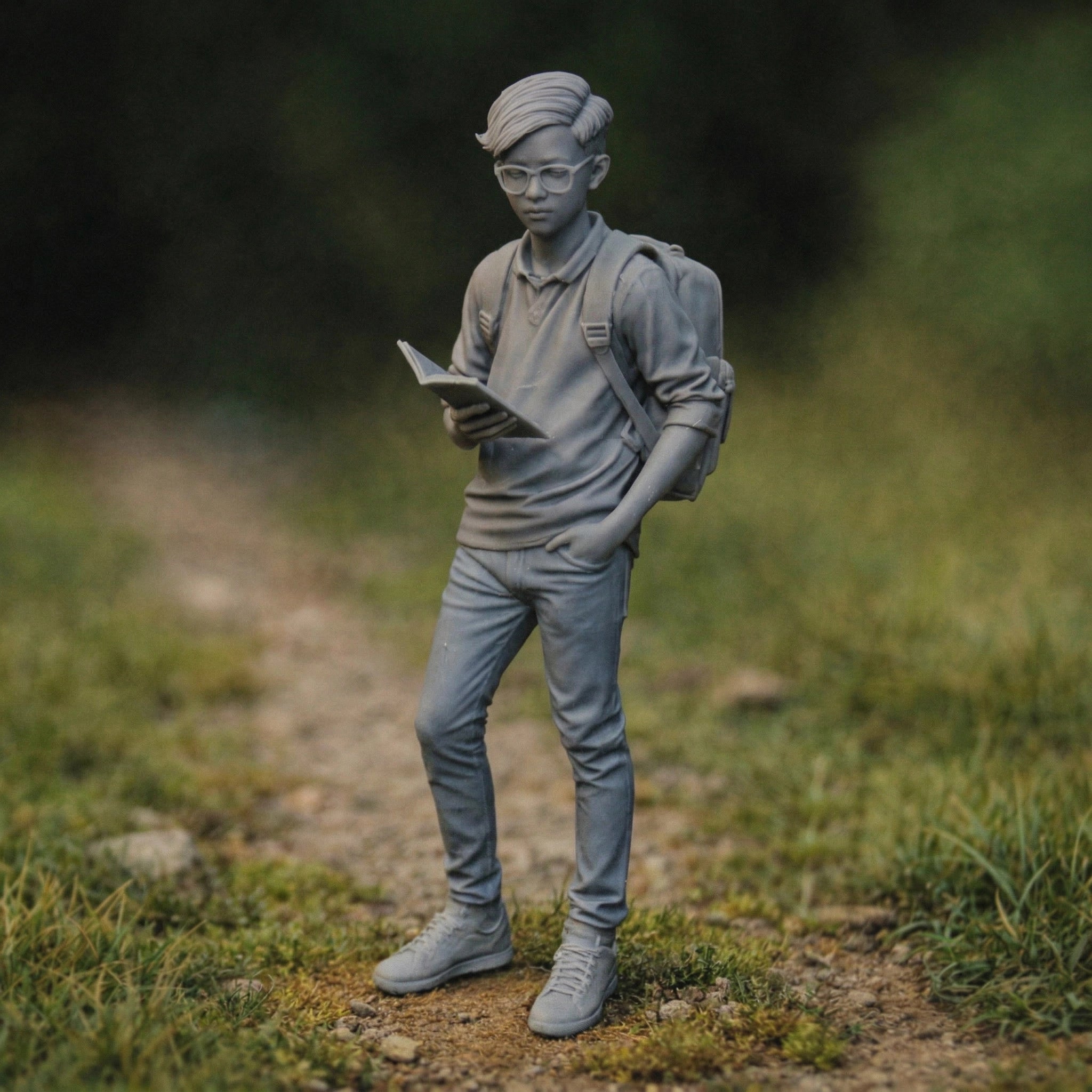 Modern Student Traveller | Resin Figurine