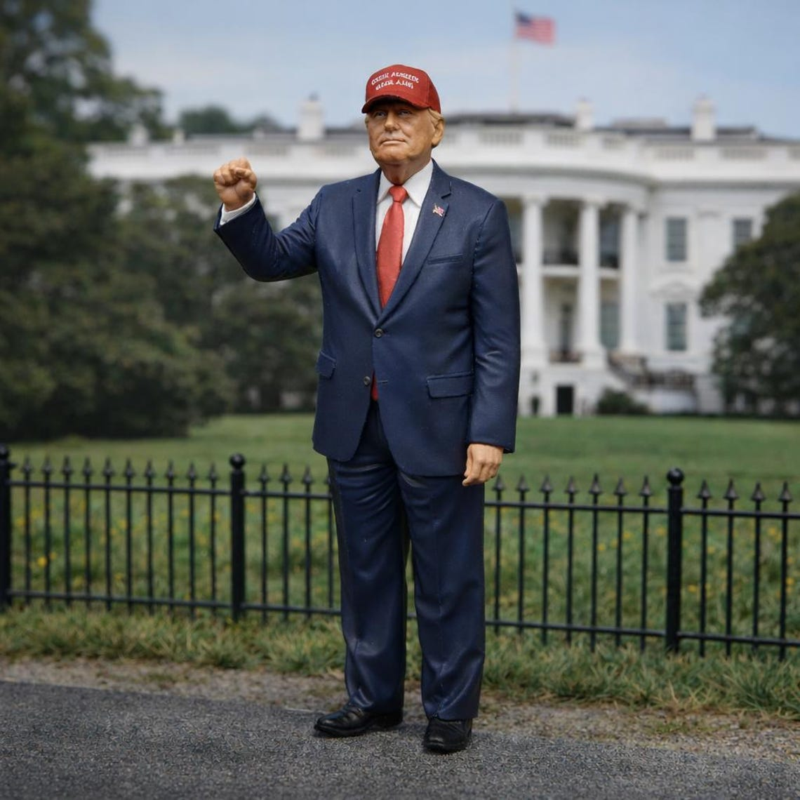 USA President Figurine | Grey Resin Diorama Figurine